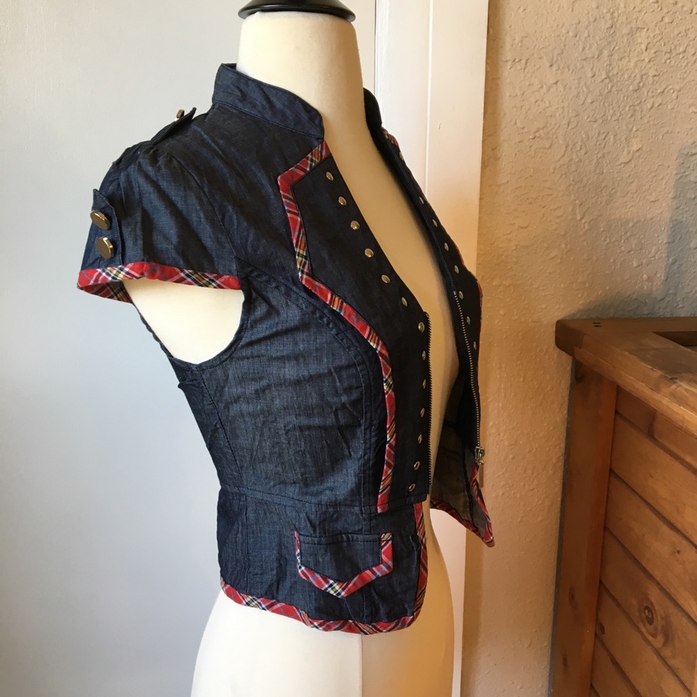 Denim Vest with Zip - Picture 2 of 8